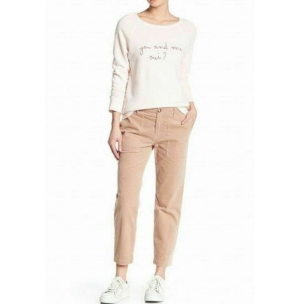 SOLD Joie Textured Painter Crop Cotton Pant Blush - Picture 1 of 6